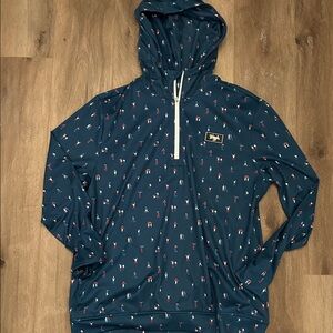 Waggle Navy Hooded Pullover with Red and White Printed golfers